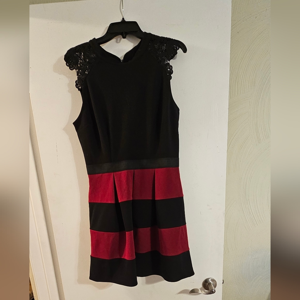 Macys Black and Red Dress